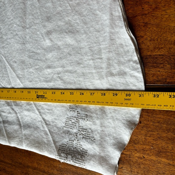 Vtg Lg Table Cloth Cross Stitch pattern Cream Tan 62X80 EUC - Picture 7 of 10